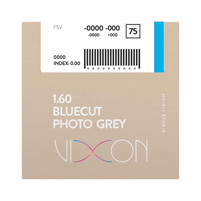 Vixon 1.60 Bluecut Photo Gray SPIN FSV 70 (SAR BLUE) Extended Range